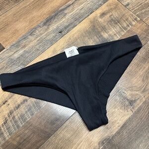 Roxy Black Ribbed Swim Bottom